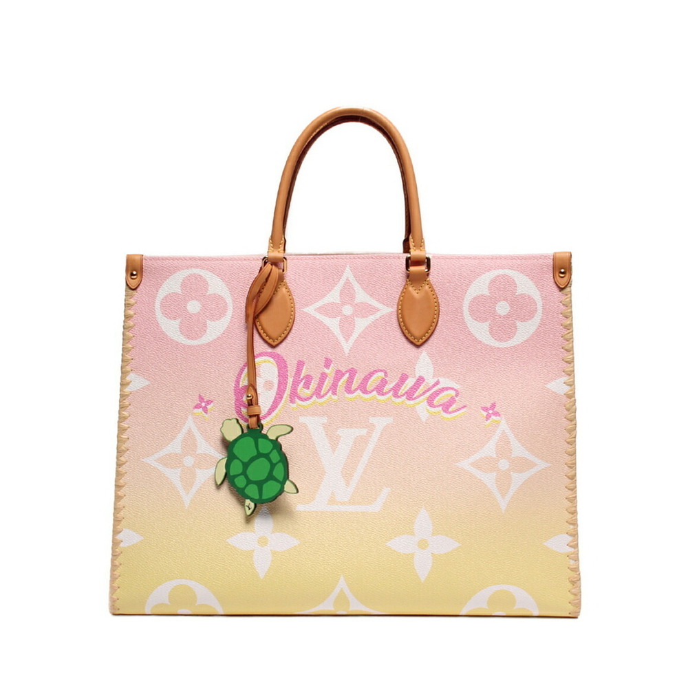 Louis Vuitton On the Go tote bag Monogram Giant canvas raffia